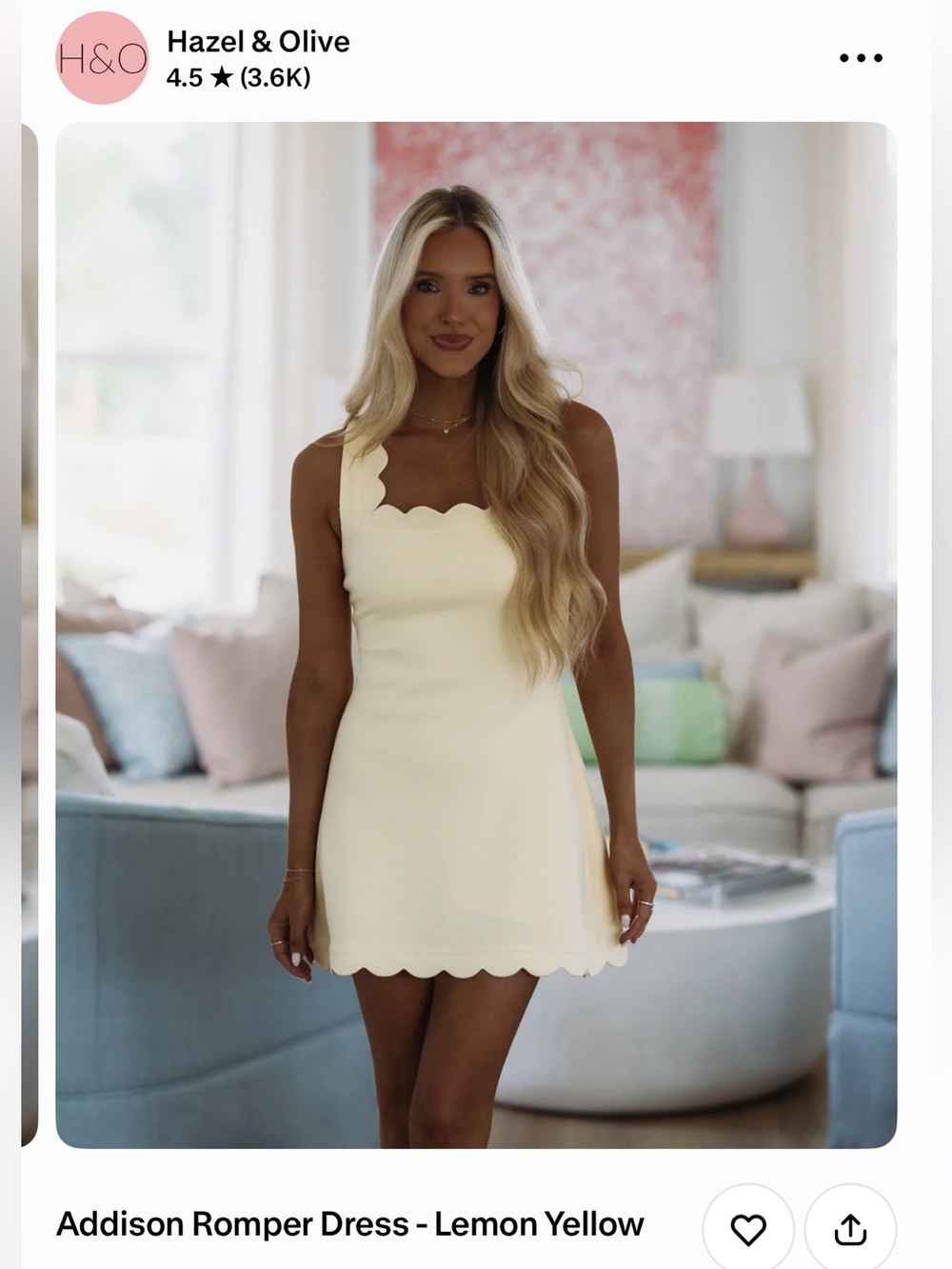 Hazel and Olive Addison romper dress yellow